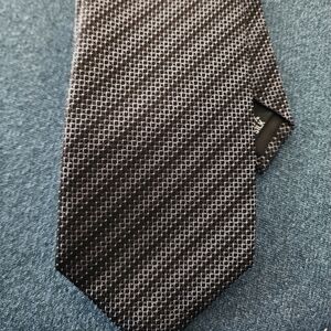 Kenneth Cole Reaction Silk Grey & Black Striped Tie